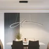 Kolye lambaları Modern LED Işıklar Yemek Odası Mutfak Yaşam Bar Basit Tasarım Avize Kişilik Altın/Siyah Asma Lamba