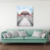 Världsberömd Building the Forbidden City China Style Colorful Art Canvas Print Bilden Poster för vardagsrum Väggdekor