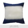 Oreiller LAN JINGZE bleu blanc Patchwork couverture géométrique brodé maison taie d'oreiller décorative jeter S pour vivre 45x45 cm