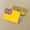 Party niue vlag pin 2.5*1,5 cm zink gegoten PVC kleur gecoate goud rechthoekige medaillon badge zonder toegevoegde hars