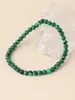 Strand Rttooas Pietre naturali Bracciale in pietra di malachite verde 4MM Braccialetti di perline rotonde fatti a mano Energia Yoga Uomo Donna Gioielli