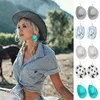 Orecchini pendenti Disco Cappello da cowboy a forma di gancio Denim Stile tribale Grande orecchino in resina per gioielli da donna