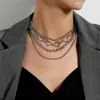 Chaînes Punk creux coeur Multi couches collier 2023 mode épaisse chaîne colliers pour femmes fête cadeau Bijoux déclaration Bijoux