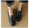 Klänningskor Spring British Retro Style Round Head Low Heel Solid Color Loafers A Slipon Comfort Womens Single 231031