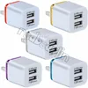 Portas USB duplas 2.1A Carregadores EU US Ac Home Travel Carregador de parede Adaptador de energia Plug para Iphone 12 13 14 Samsung Galaxy S20 S22 S23 S8 S10 HTC Power Chargers F1