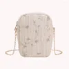 Avondtassen stro bloem crossbody tas vrouwen geweven schouder messenger handtassen telefoon portemonnee portemonnee