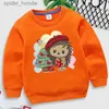 Sweats à capuche pour hommes Sweatshirts Noël Hérisson Arbre Imprimer Enfants Sweat Kawaii Kid Dessin Animé Vêtements De Noël À Manches Longues Pull Fille Garçon Noël À Capuche L231101