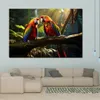 Pôster de lona de animal, imagem impressa, fotografia, papagaios coloridos, emoldurado para decoração de parede da sala de estar