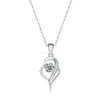 Chaînes 0.5CT Réel Moissanite Pendentif Collier Pour Les Filles De Noce De Mariée Fine Bijoux 925 Argent En Forme De Coeur Clavicule Chaîne