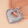 Pendant Necklaces 5pcs/lot Tibetan Silver Large Heart Connector Charms Pendants For Necklace Jewelry Making AccessoriesPendant