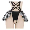 Ani Vrouwen Anime Student School Unifrom Plaid Bodyuit Outfits Cosplay Kostuums cosplay