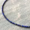 Anhänger 2023 Natürliche Lapis Lazuli Einfache Choker Halsketten Modische Frauen Perlen Kragen Halskette Designer Schmuck Bijoux