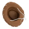 Wide Brim Hats Bucket 1Pc Childrens Brown Red Felt Cowboy Hat Western Big Eaves Novelty Christmas Cowgirl Costume for Kids Boys Girls 231101