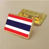 Party Thailand Flagg Pin 2,5*1,5 cm Zinklegering Die-Cast PVC Color Coated Gold Rectangular Medallion Badge utan tillsatt harts