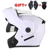 Motorhelmen 2023 Professionele flip -up helm voor volwassenen modulaire dubbele lens man vrouwen casco capacete motorcross casque moto