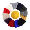 Berretti Moda Senza Tesa Cappello Lavorato A Maglia di Colore Solido Autunno Inverno Unisex Berretti Hip-Hop Donna Uomo Melone Zucca Cappelli Zucchetto