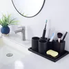 Bath Accessoire Set Kit Badkameraccessoires Mat Black 6 stuks voor producten Huishoudelijke merchandises Home Home