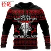 Sweats à capuche pour hommes Sweat-shirts Joyeux Noël Claus satanique imprimé en 3D Sweat à capuche pour homme Sweat-shirt unisexe Zip Pull Veste décontractée Survêtement DW0253 L231101
