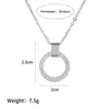 Pendant Necklaces Japanese Korean Version Of The Circle Geometry Engraved Letter Necklace Daily Style Wild Fashion Women's Collarbone