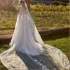 Robe de mariée en V Vin en V Appliques de tulle pour robes de mariée 2023 Backless Vestido de Noiva Button Train Garden Robe de Mariee