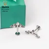 Orecchini a bottone G23 piercing in titanio per donna 16G filettatura interna CZ zircone orecchio cartilagine trago gioielli per labbra