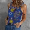 T-shirts voor dames T-shirt Dames Zomer Casual Mode Print Mouwloze top Kleine tank Tienermeisjesblouse