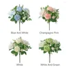 Dekorative Blumen 6 Gabeln Esstisch Pfingstrose Strauß El Geschenk Home Decor Hochzeit Indoor Outdoor Restaurant Hydrangea Künstliche Blume Langlebig