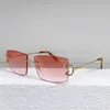 20% rabatt på lyxdesigner Nya herr- och kvinnors solglasögon 20% rabatt typer av personliga Rimless Tinted Net Red Women