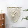 Arazzi Arazzo da parete Boho Macrame tessuto 99,37x99,37 pollici Nappa beige moderna per appartamento