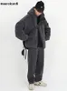 Pelliccia da uomo in pelliccia sintetica Mauroicardi invernale spessa calda oversize grigio scuro sherpa giacca da uomo con cappuccio zip up soffice sciolto casual pelliccia di agnello finta 231031