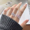 Bague en diamant taille radiant faite à la main 100% réel 925 bagues de mariage en argent sterling pour femmes bijoux de promesse de fiançailles