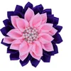 Brooches Solid Pink Purple Silk Ribbon Flower Corsage Pin Greek Letters Epsilon Psi Soror For Women