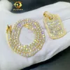 تمرير اختبار Diamond Emerald Cut Lab Diamond Pendant Iced Out Jewelry Custom Dog Tag S925 Silver Necklace Hip Hop