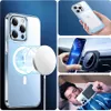 Wireless Magnet Ultra Clear Phone Case For iPhone 15 14 13 12 11 Pro Max Mini XS XR 7 8 Plus SE Magnetic Charging Case Acrylic PC Back Cover