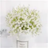 装飾的な花の花輪装飾的な花20cm白い赤ちゃん呼吸人工プラスチック製ジプソフィラDiy花柄のブーケウェディングパーdh31o