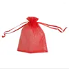 Jewelry Pouches 100pcs Wedding Christmas Gift Drawable Organza Bags Packaging Display