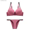 Reggiseni Intimo Donna Tracolla con strass Anello in acciaio Raccolta di grandi dimensioni sul petto Mostra piccolo reggiseno sexy Set di biancheria intima Panty T231101