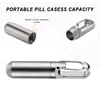 Storage Bottles Small Pocket Keychain Portable Waterproof Case Stainless Steel Travel Container Holder