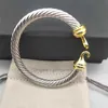 Bangle Sterling Bangle Woman 7mm Bracelets Luxury Designer Scarm Exclistories Bracelet 925 Luxe Silver Women Mashing Jewelry 14k Yellow G