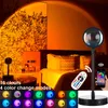 16 couleurs Sunset Lamp LED Projecteur Night Light Living Room Barcafe Boutique fond de paroi Éclairage pour photographie
