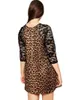 Plus Size Dresses Elegant Spring Autumn 3/4 Lace Sleeve Leopard Dress Women Casual O-Neck Swing Female Large Tunic 8XL