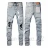 Nuovi jeans viola da uomo di alta qualità Jeans firmati Moda cargo in denim strappato effetto consumato per uomo High Street Fashion blue Jeans da donna Jeans revival rock da uomoXWR0