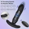 Massageador de brinquedos sexuais Massageador adulto Anal Plug Plug Plug Dildo Telescópico Vibrador para Mulheres Vibrador Com Estimulador Men do Próstata Remoto sem fio