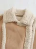 Women's Vests Winter Fur Lamb Wool Short Jacket For Women Warm Thick Double Sided Coat Retro High Street Lady Chic Pocket Long Sleeve Outwear 231101