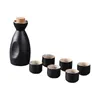 Bar Tools Japanese Style Ceramic Sake Pot Cups Set Ornament Drinkware with 6 Crafts Gift for Cupboard Cabinet Tea Party Drawer Office 231101