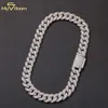 18 mm lyxig diamant kubansk länk halsband hög kvalitet bling lad diamant asfalterad cz bubbla miami kubansk kedja