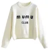 MIU Designer Womens Sweater Jumper Jacquard Mönster Stickat Classic Letter Knitwear Autumn Winter Keep Warm Jumpers Design Pullover Knit Sweaters Tops