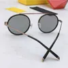 New FF0025 Fashion Women Designer Oval Flying Glasses Metal Mirror Leg Band Signature Men's Leisure Tourism Beach Sunglasses Suitable for Any Face Shape