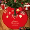 Décorations de Noël Décorations de Noël 72/92 / 122Cm Jupe d'arbre Pied Rouge Er Père Noël Flocon de Neige Tapis Tapis de Base Livraison Directe Dhg Dhga4