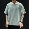 T-shirt da uomo Moda arrivo Uomo Estate Lino Cotone Manica corta Uomo Casual O-Collo Maglietta lavorata a maglia Taglie forti M L XL 2XL 3XL 4XL 5XL